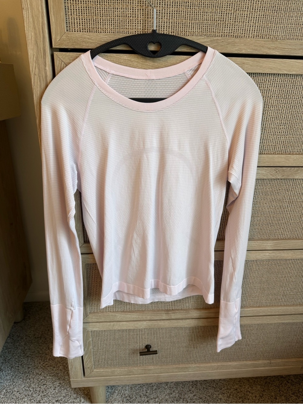 lululemon athletica Light Pink Long-Sleeve Athletic Tee